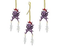 Christbaumschmuck - Tenacious Tentakeln Krake Tintenfisch-Feiertags-Verzierung: Set von drei