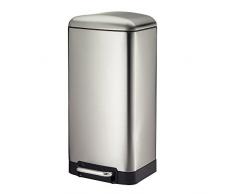 Kela Abfalleimer, Davino, 30 L, 35 x 33 x 62cm, Edelstahl, 10903, Silber