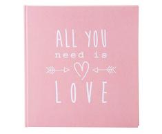 Goldbuch Hochzeitsalbum, All you need is love, 30 x 31 cm, 60 weiße Seiten mit Pergamin-Trennblättern, Einband aus Strukturpapier in Leinenoptik, Rosa, 27084