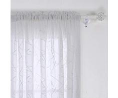 Deconovo Vorhang Transparent, Stoff, Weiß, 242x132