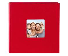 Goldbuch Foto Einsteckalbum Living Red, Fotoalbum für 200 Fotos im Format 10 x 15 cm, Memoalbum mit Bildausschnitt, Fotobuch mit Einband in Leinenoptik, Album zum Einstecken, 17 192, Papier, Rot