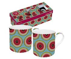 Easy Life 178GEZ1 Tassen, 30 cl, Porzellan, fein Global Ethnic Zanzibar 1, 0,3 l, mehrfarbig, 2 Stück