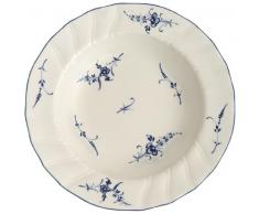 Villeroy & Boch Vieux Luxembourg Suppenteller, 23 cm, Premium Porzellan, Weiß/Blau