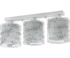 Dalber kinder Deckenlampe 3 Lichter Clouds Wolken Grau, Plastik, E27, 1 W, 51 x 15 x 20.5 cm