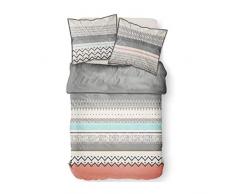 Today 2 Stück Bettwäsche Bettbezug 2 Personen, Baumwolle, Beige/Grau/Blau/Rosa, 240 x 220