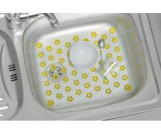 WENKO 2004010100 Spülbeckeneinlage Fleurelle Gelb - Blütenmuster, Kunststoff, Gelb