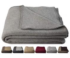 STTS International Warme Weiche Wohndecke Wolldecke Wolle Kuscheldecke Plaid Selva (Grau, 140 x 200 cm)