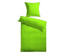 Kinzler B-11080/120 Mikrofaser Bettwäsche uni, 80 x 80 + 135 x 200 cm, ultrasoft, Apfel