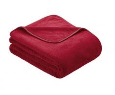 Kuscheldecke s.Oliver 3612 / premium Feecedecke dunkelrot / unifarbene Markendecke 150x200cm / aus hochwerigem Polyester / eingefasst mit einem sehr edelen Band