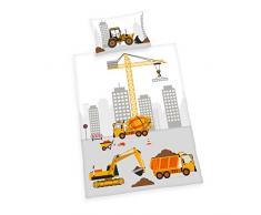 Herding Jana Baustelle Bettwäsche-Set, Baumwolle, mehrfarbig, Flanell/Biber