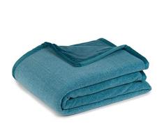 Gözze Wohn- und Kuscheldecke, Doppellagig verarbeitete Wendedecke, 150 x 200 cm, Melange, Smaragd, 40141-87-150200