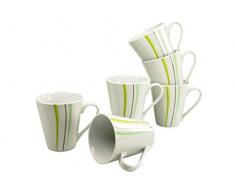Creatable Kaffeebecher Set 6 teilig, Porzellan, Mehrfarbig