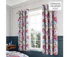 Catherine Lansfield Salisbury Ösenvorhang, Baumwollmischung, Mehrfarbig, W168cm (66) x D229cm (90)