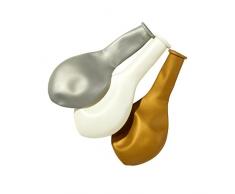 Talking Tables Gold Party FÃ¼llen der Decke Luftballons & Ringelband (Helium erforderlich) fÃ¼r eine New Years Eve Party oder Geburtstag, gold, silber, weiÃ (30Â StÃ¼ck)