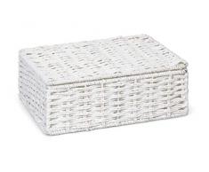 ARPAN Aufbewahrungskorb mit Deckel, aus Papier, Seil, klein, Weiß