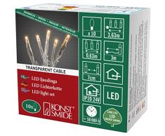 Konstsmide 6350-823 Micro LED Lichterkette / für Innen (IP20) / VDE geprüft / 24V Innentrafo / 10 bernsteinfarbene Dioden / transparentes Kabel