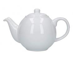 Dexam London Pottery Teekanne rund, für 2 Tassen, weiß