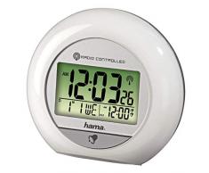 Hama Funkwecker RC 600 (mit zwei Weckzeiten, Thermometer, Datum und Bewegungssensor) weiß