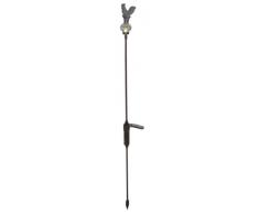 Naeve Leuchten LED Solar Erdspieà - Antik Hahn mit Solarzelle / Akku 1 x NiHM / AA / 600 mA / 1.2 V / mit ein - aus Schalter / Spieà - 100 cm / Kopf - 16 cm x 7 cm / Glas / Metall / Kunststoff, schwarz 592202