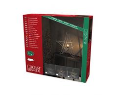 Konstsmide 3552-300 Silberfarbener Metallstern / für Innen (IP20) / 230V Innen / ohne Leuchtmittel / mit an/aus Schalter / E14 Lampenhalterung / schwarzes Kabel