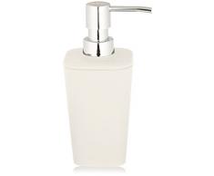 WENKO 18970100 Seifenspender Rainbow White - Soft Touch, Fassungsvermögen 0.33 L, Kunststoff - Polystyrol, 8.8 x 17.4 x 7.3 cm, WeiÃ