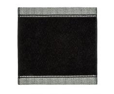möve Brooklyn Seiftuch Uni mit Fischgratbordüre 30 x 30 cm aus 85 % Baumwolle / 10 % Viskose aus Bambus-Zellstoff / 5 % Leinen, black