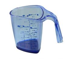 Dr. Oetker Messbecher 500ml, Messkanne aus robustem Kunststoff, dreiecksförmiger Messbecher mit vielfältiger Skalierung, auch internationale Maßangaben, (Maße: 17x12,5x10,5 cm), (Farbe: blau), Menge: 1 Stück
