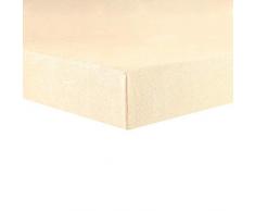 CelinaTex Lucina Topper Spannbettlaken 90x200-100x200 Natur beige Baumwolle Spannbetttuch