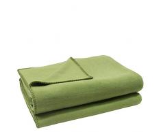 Soft-Fleece-Decke – Polarfleece-Decke mit Häkelstich – flauschige Kuscheldecke – 160x200 cm – 650 green – von ’zoeppritz since 1828’