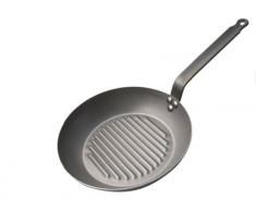 DE BUYER 5530.26 Runde Pfanne Grill Mit Stiel Aus Bandstahl 26Cm