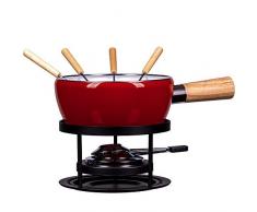 Stylen Cook Fondue Set Luca 8 TLG, Edelstahl, rot/schwarz, 18 cm