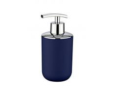 Wenko Seifenspender Brasil, nachfüllbarer Seifendosierer für Badezimmer und Küche, aus bruchsicherem Kunststoff, Fassungsvermögen: 320 ml, 7,3 x 16,5 x 9 cm, Dunkelblau