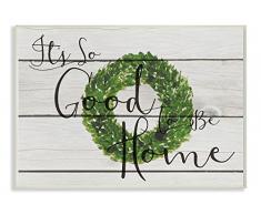 The Stupell Home Décor Collection Wandschild, Buchsbaumkranz, Holz, Mehrfarbig, 25.4 x 1.27 x 38.1 cm