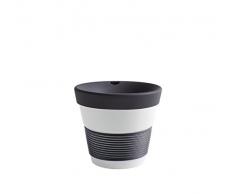 Kahla cupit Becher 0,23 l mit Trinkdeckel in anthrazit, Coffee to Go Mug aus Porzellan mit innovativer Magic Grip Beschichtung, Pro Öko, 10 x 6 x 9.9 cm