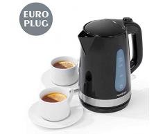 Progress® EK2898P-VDE Deco Wasserkocher mit Eurostecker, 1,7 l, 3.000 W, Schwarz/Edelstahl