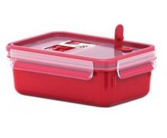 Emsa Mikrowellendose, Lunchbox, 0,55 Liter, Rot/Transparent, Clip & Micro, 517771