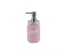 axentia Seifenspender Retro rosé, leicht nachfüllbarer Flüssigseifen-Spender aus Glas mit satinierter Dosierpumpe, Seifenbehälter mit ca. 450 ml Fassungsvermögen