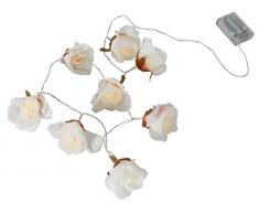 Best Season Lichterkette Big Roses, Kabel Transparent, weiÃe Rosen, 8 warmweià LED, TimerLänge 1,75 m, Batteriebetrieben, Sichtkarton 726-85