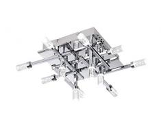 WOFI LED Delmar Deckenleuchte, Metall, Acryl, chrom, 40 cm x 40 cm