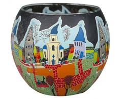 Himmlische Düfte Geschenkartikel GmbH Sunday Windlicht, Glas, bunt, 11x11x9 cm