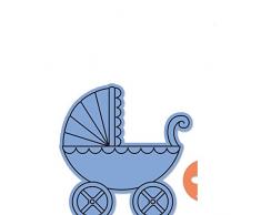 Sizzix 662906 Kinderwagen von Jen Long Stanzschablone, Mehrfarbig, Eine Größe