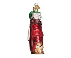 Old World Weihnachten Glas mundgeblasen Ornament mit S-Haken und Geschenk-Box, Sports Collection Golf Bag