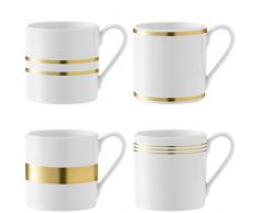 LSA International Deco Tasse 0,34l Latte Macchiato Sortiert X 4, Gold
