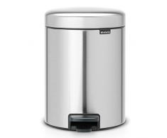 Brabantia Treteimer mit Inneneimer aus Kunststoff, stahl, Matt Stahl Fingerprint Proof, 5 Liter