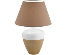 Fischer & Honsel Derby Tischleuchte, Weiß/Braun