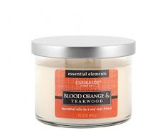 Candle-lite - 3 Docht Duftkerze im Glas, Blood Orange & Teakwood 418g, Weiß, 11.5 x 11.5 x 9 cm