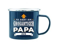 History & Heraldry Echter Kerl Emaille Becher, Papa, Mehrfarbig