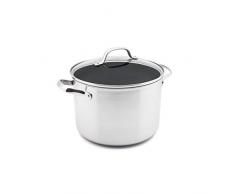 GreenPan Venice Pro großer Kochtopf (Suppentopf) mit Keramik Beschichtung inkl. Deckel, Edelstahl, 24 cm, 7.6 L, Silber,