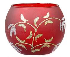 Himmlische Düfte Geschenkartikel GmbH Silver Flower Windlicht, Glas, bunt, 11x11x9 cm