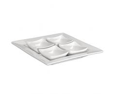 Holst Porzellan YO 008 FA1 Schälchen Servierset 4 x 60 g, weiß, 23 x 23 x 4.5 cm